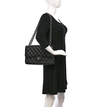 Chanel Caviar Quilted Jumbo Double Flap Black 2 of 13