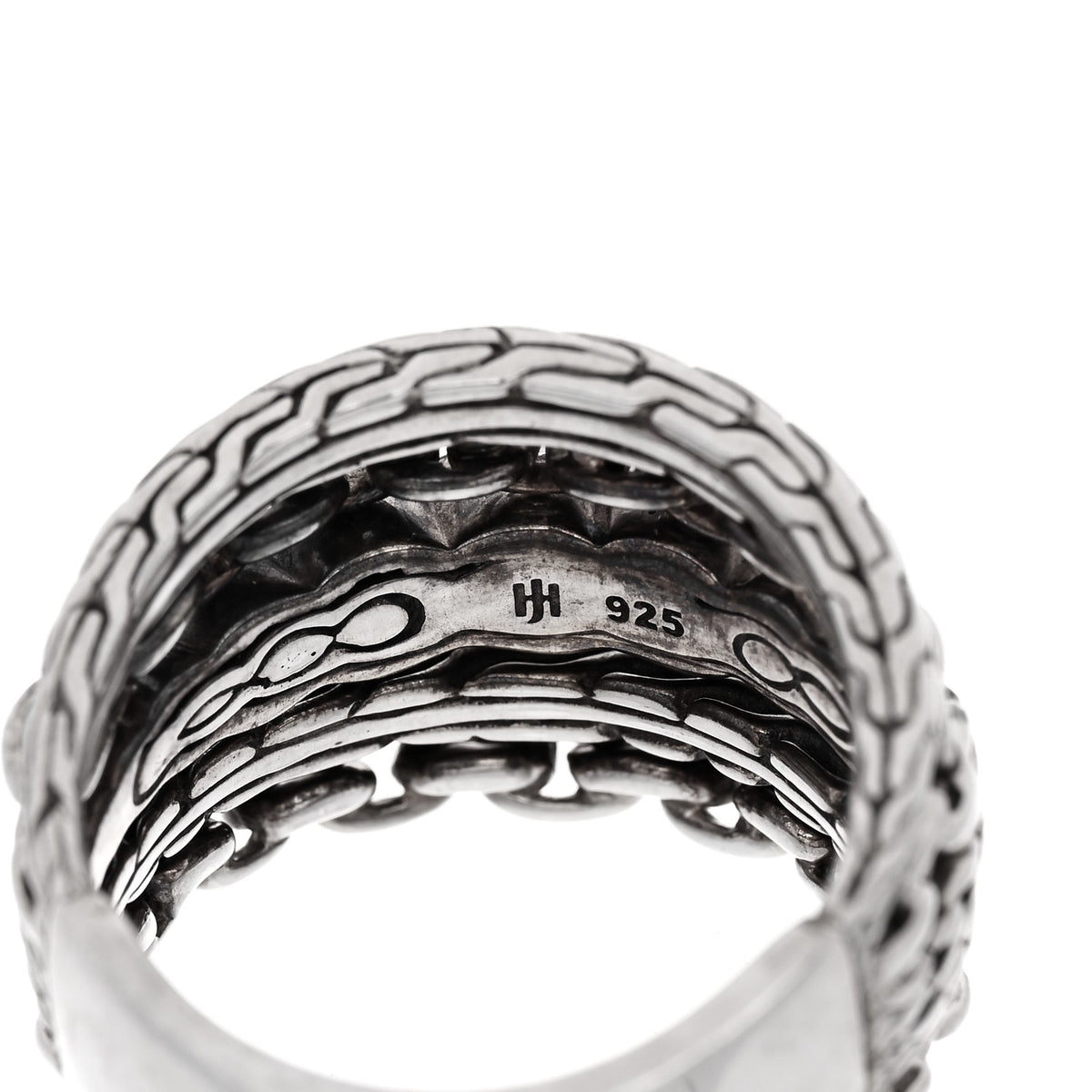 John Hardy Sterling Silver Chain Link Five Band Ring 60 9.25 4 of 4