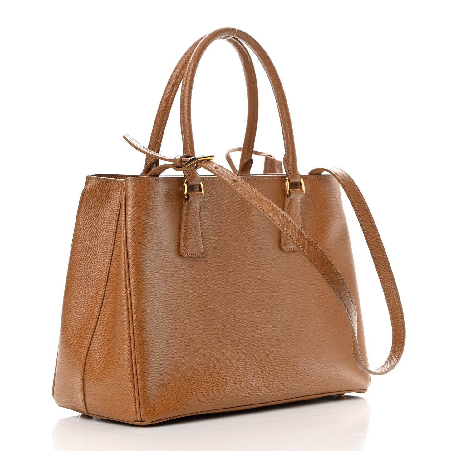 Saffiano Lux Medium Tote Caramel