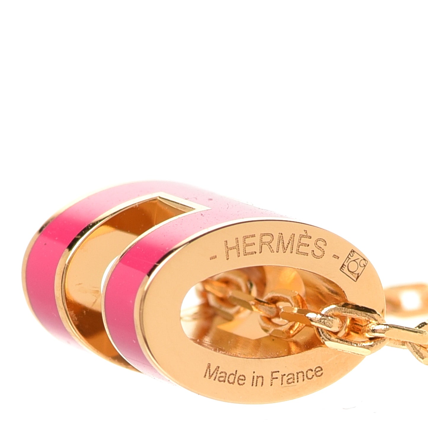Lacquered Gold Mini Pop H Pendant Necklace Rose Extreme