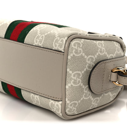 Gucci GG Supreme Monogram Textured Dollar Calfskin Web Super Mini Ophidia Top Handle Bowler Bag Beige Mystic White Oatmeal 10 of 11