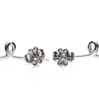 Tiffany Sterling Silver Rose Quartz Twirl Drop Earrings 3 of 4