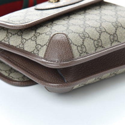 Gucci GG Supreme Monogram Web Small Neo Vintage Double Flap Messenger Bag Beige New Acero 11 of 12