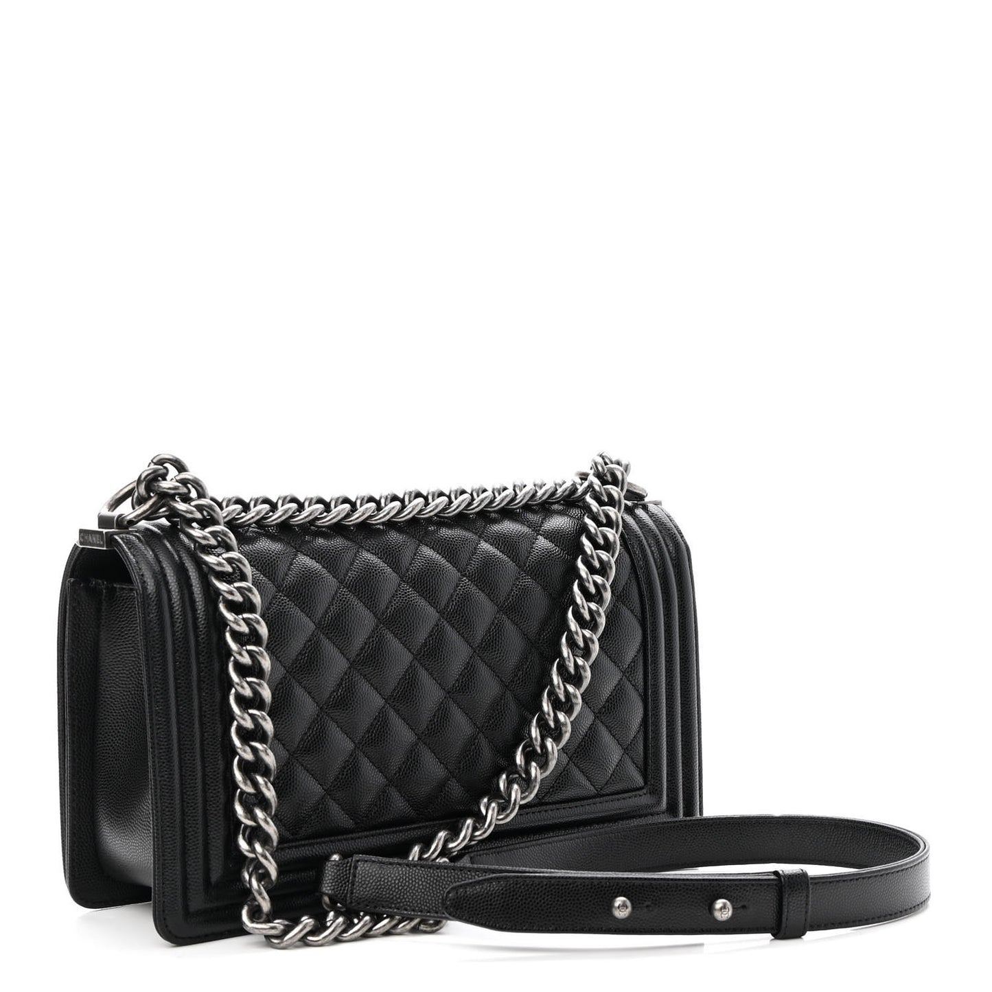 Caviar Quilted Medium Boy Flap Black