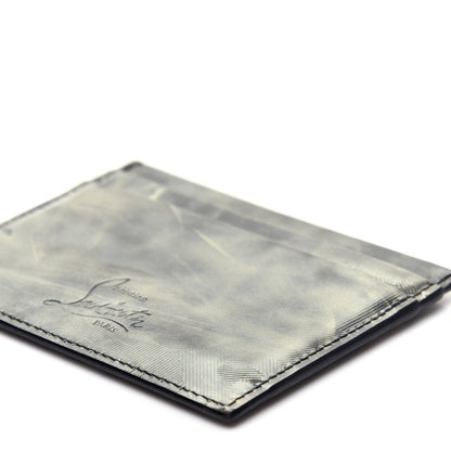Christian Louboutin Textured Calfskin Print Card Holder Grey 7 of 9