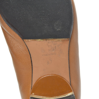 Chanel Lambskin Patent CC Cap Toe Ballerina Flats 37 Camel 6 of 7