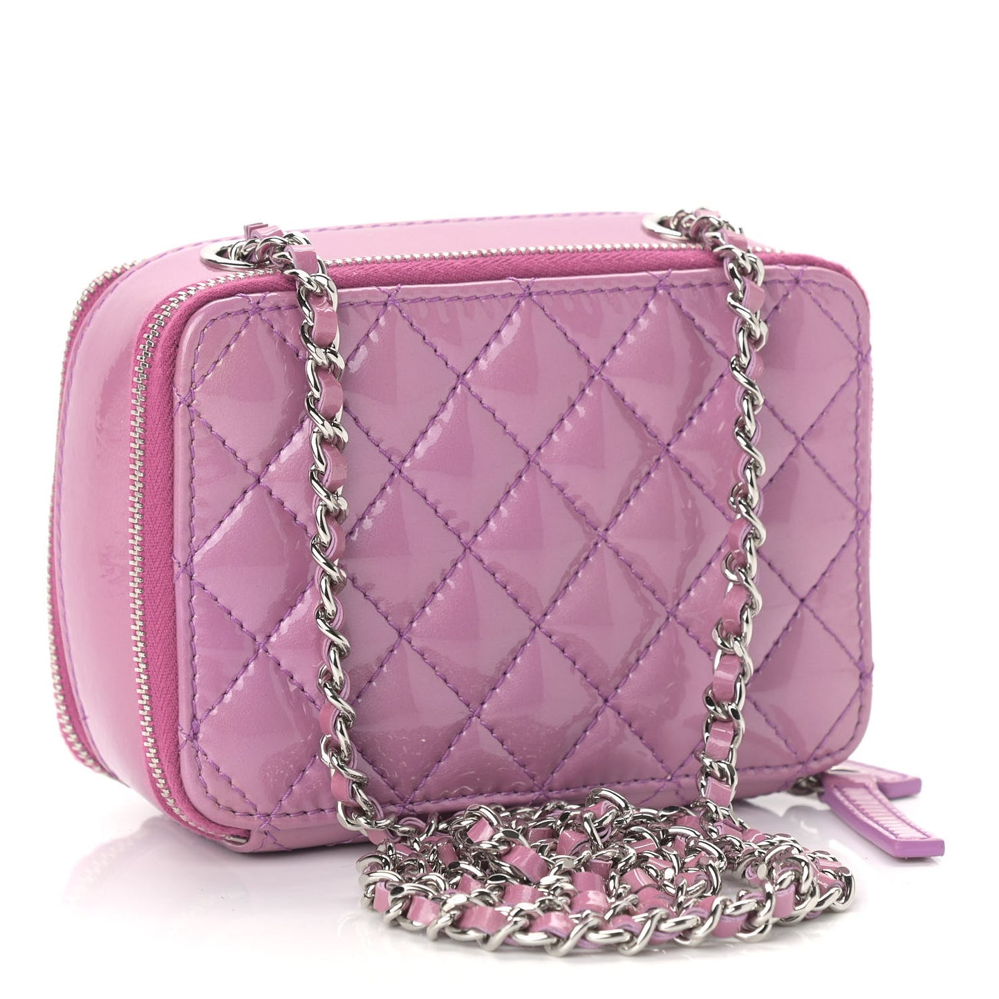 Patent Quilted Small Pocket Box Camera Case Purple
