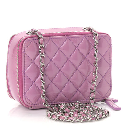 Chanel Patent Quilted Small Pocket Box Camera Case Purple 3 of 13