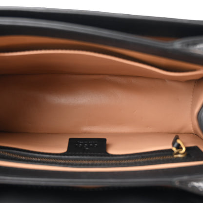 Gucci Snakeskin Sylvie Web Small Queen Margaret Top Handle Bag Black 5 of 12