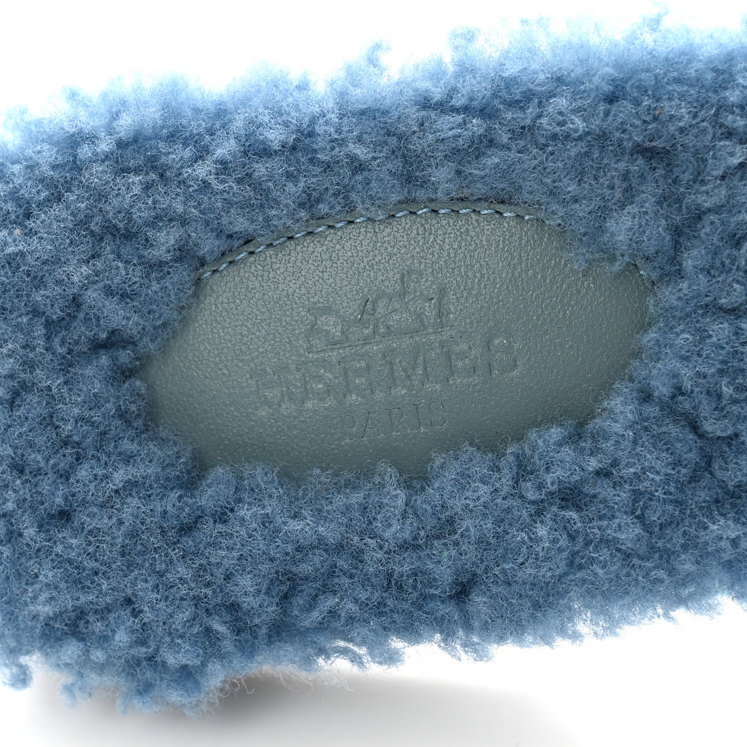 Hermes Woolskin Oran Sandals 38.5 Bleu 7 of 8