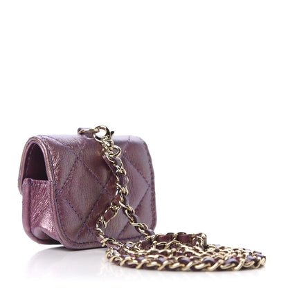 Chanel Iridescent Lambskin Quilted Airpods Pro Case Purple 2 of 9