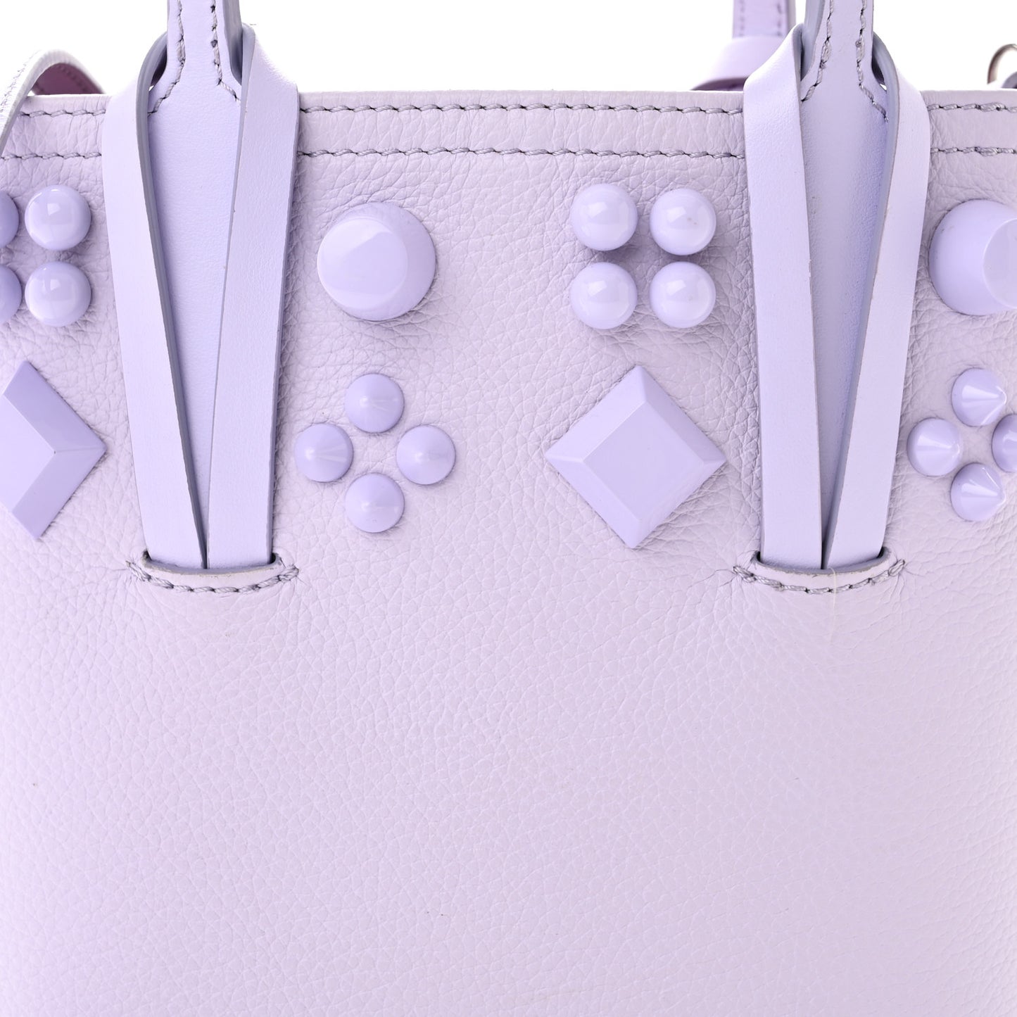 Calfskin Empire Spike Studded Mini North South Cabata Tote Lilac Smoke