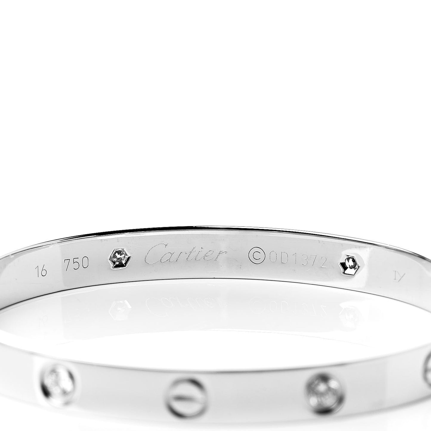 18K White Gold 4 Diamond LOVE Bracelet 16