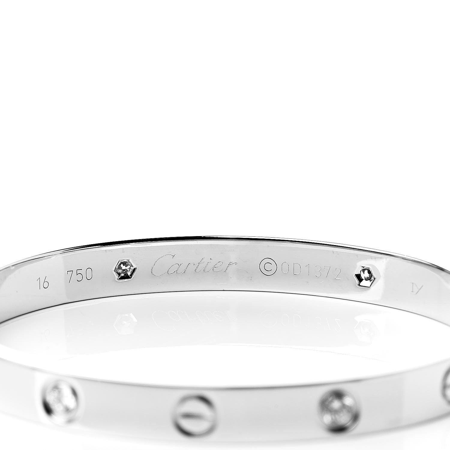 Cartier 18K White Gold 4 Diamond LOVE Bracelet 16 5 of 5