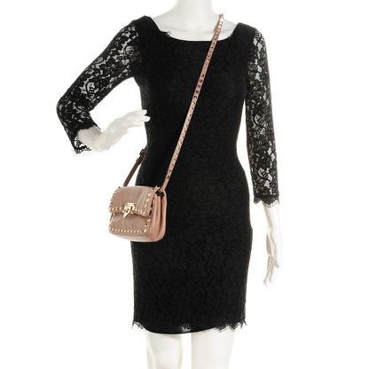 Valentino Garavani Vitello Mini Rockstud Flap Saddle Crossbody Bag Cammeo 2 of 7