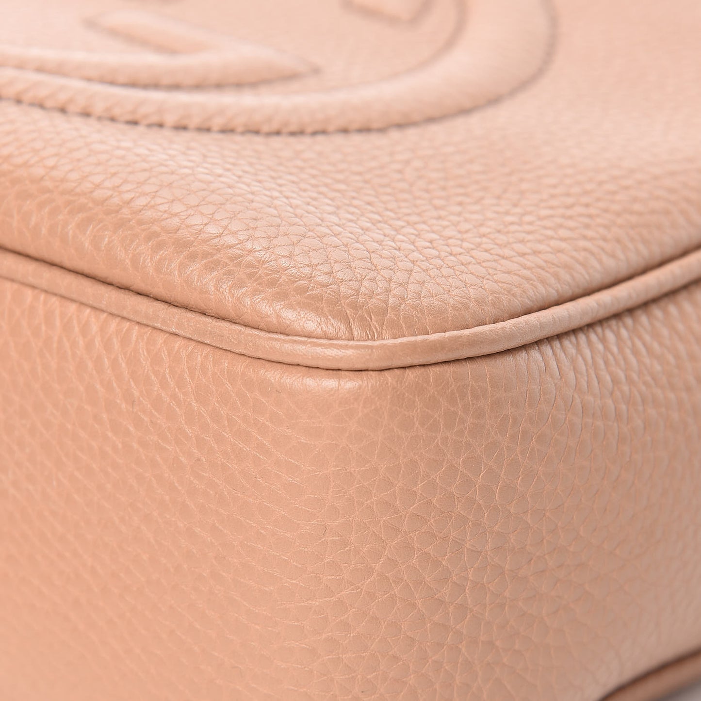 Pebbled Calfskin Small Soho Disco Bag Rose Beige