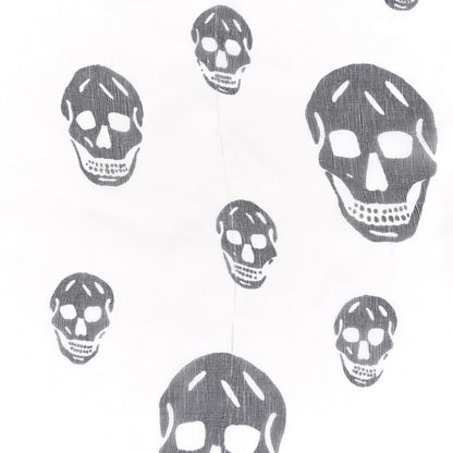 Alexander McQueen Silk Chiffon Skull Scarf Ivory Black 4 of 8