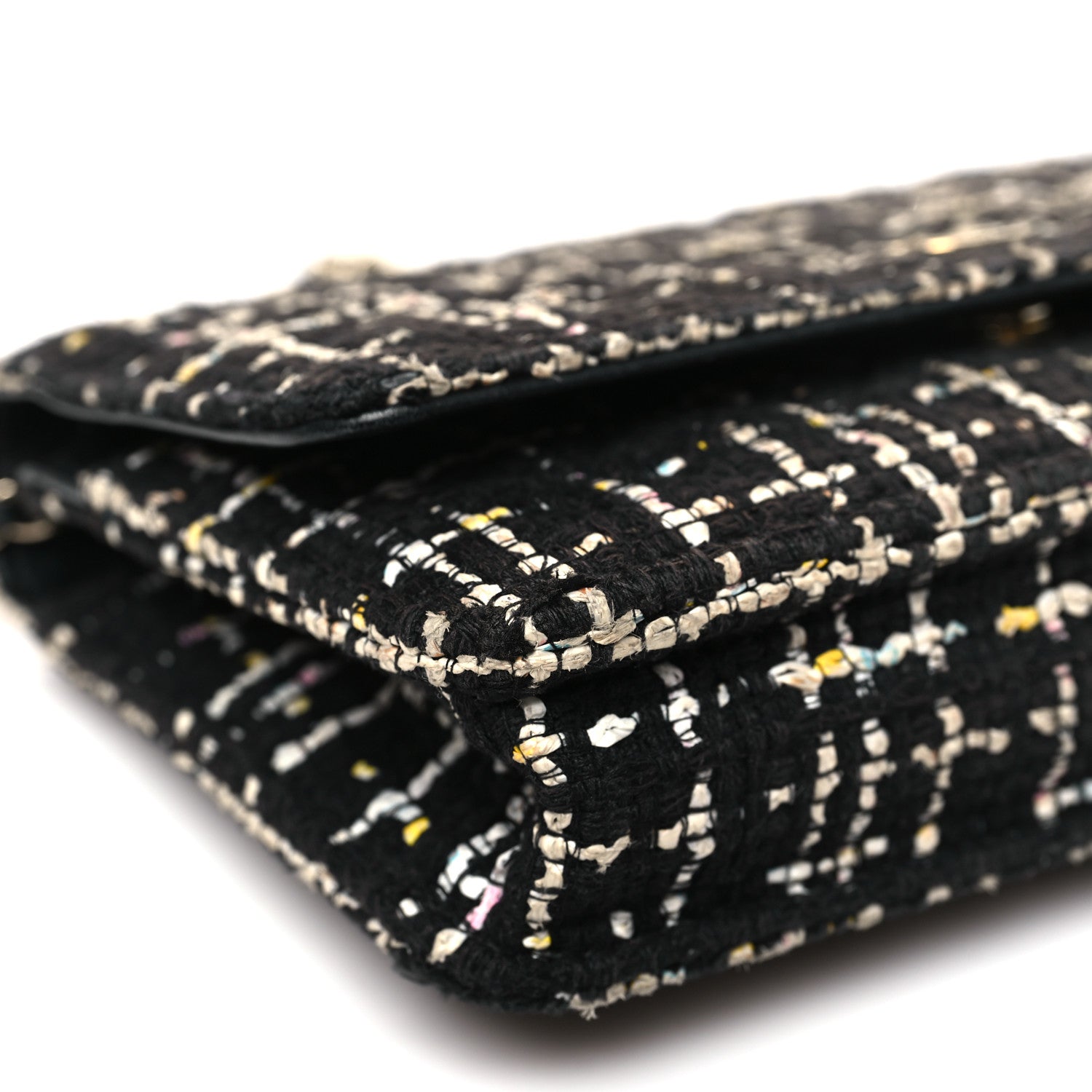 Chanel Tweed Wallet On Chain WOC Black 10 of 11