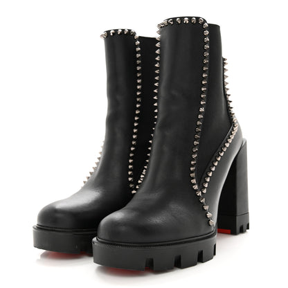 Christian Louboutin Nappa Out Line Spike Lug 100 Boots 38 Black 3 of 9