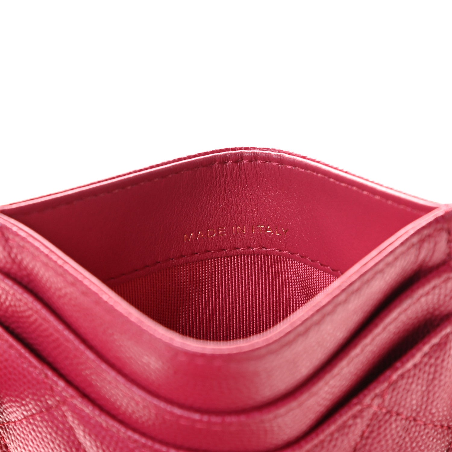 Chanel Caviar Quilted Card Holder Dark Pink 5 of 9