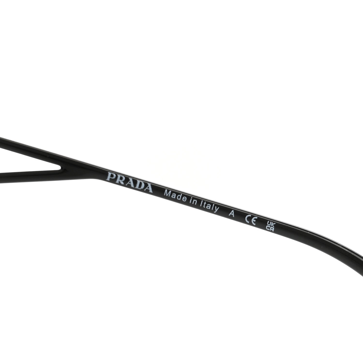 Prada Metal Symbole Triangle Logo Sunglasses SPR 50Z Black Grey 5 of 7
