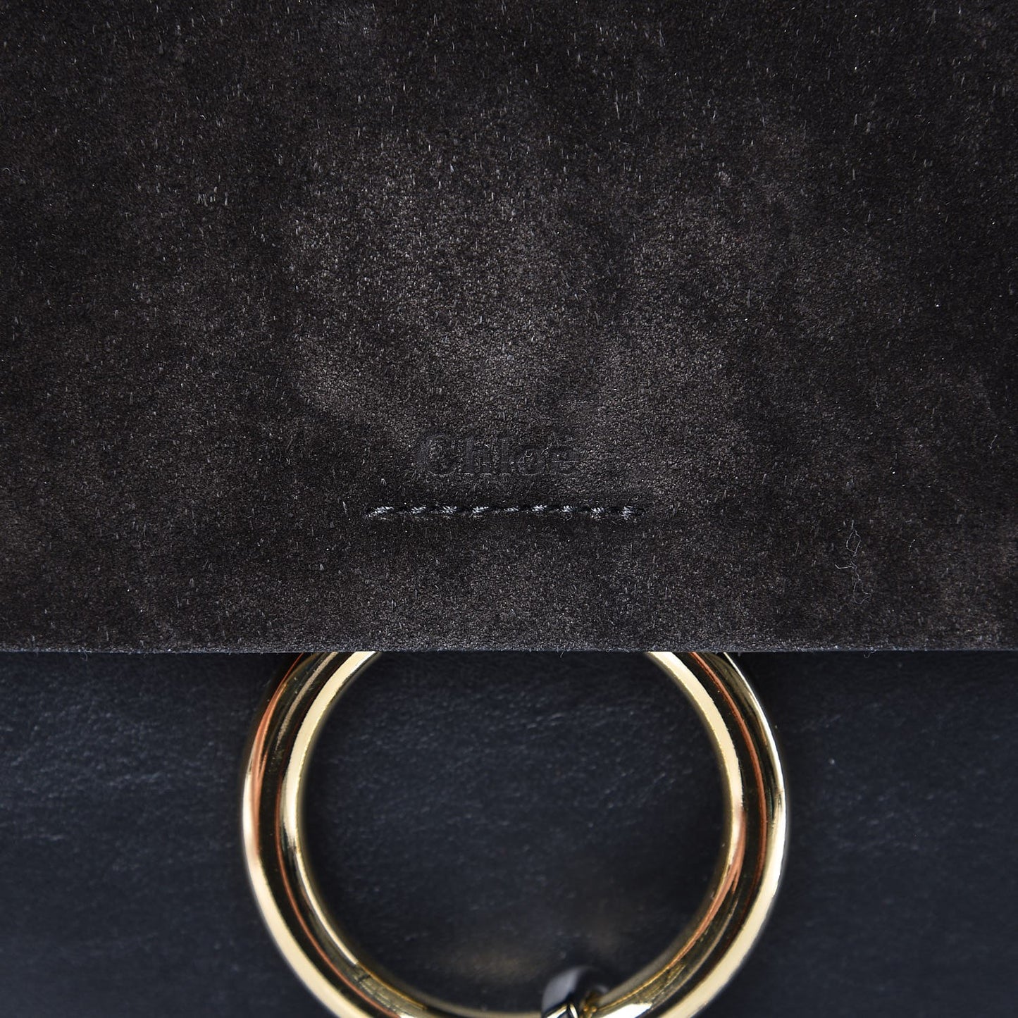 Suede Calfskin Medium Faye Shoulder Bag Black