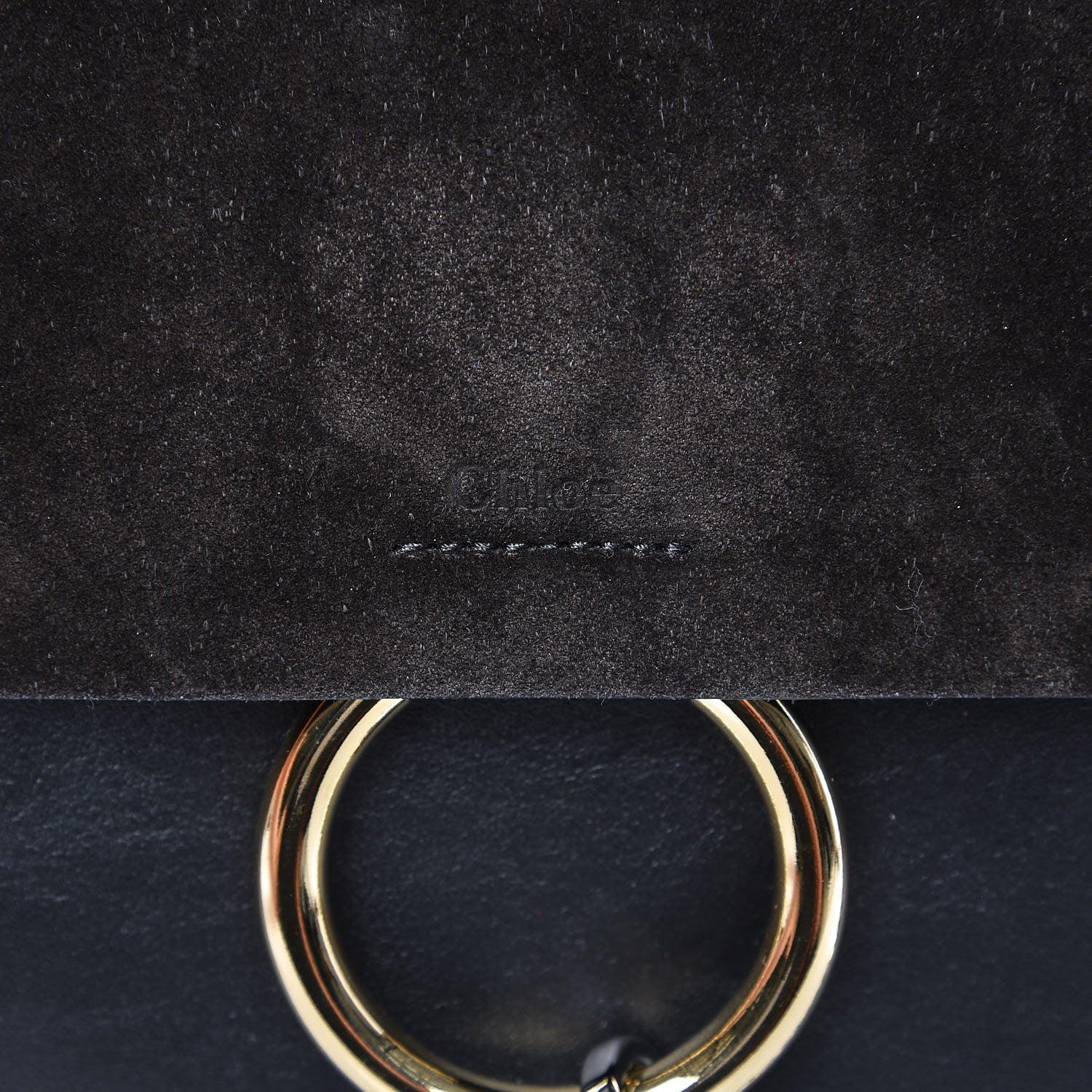 Chloe Suede Calfskin Medium Faye Shoulder Bag Black 9 of 9
