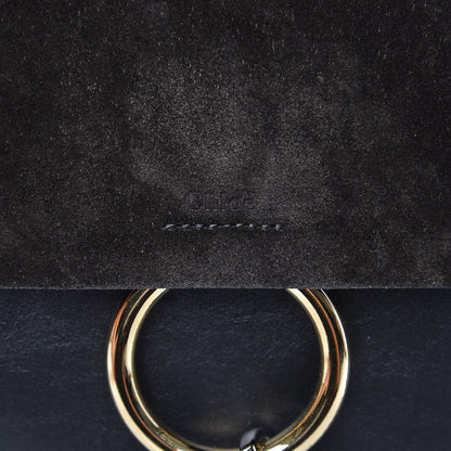 Chloe Suede Calfskin Medium Faye Shoulder Bag Black 9 of 9
