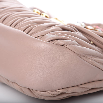 Miu Miu Nappa Matelasse Crystal Coffer Top Handle Cammeo 9 of 9