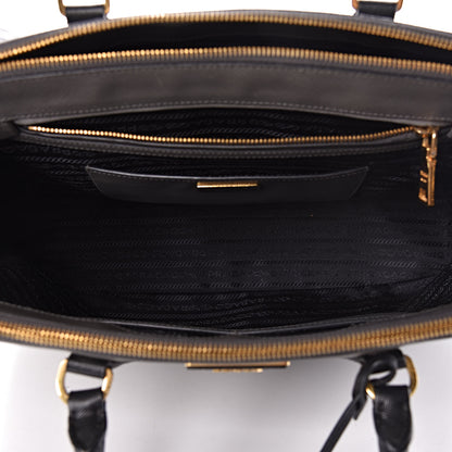 Prada Saffiano Lux Bi-Color Medium Tote Mercurio Black 5 of 21