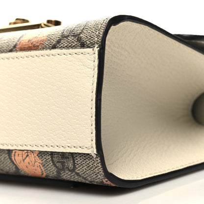 Gucci GG Supreme Monogram Berry Textured Dollar Calfskin Small Padlock Shoulder Bag Beige Ebony Light Copper Mystic White 10 of 11