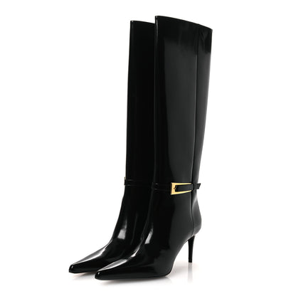 Saint Laurent Vitello Marilyn Hacker 70mm Luz Boots 39.5 Black 4 of 11