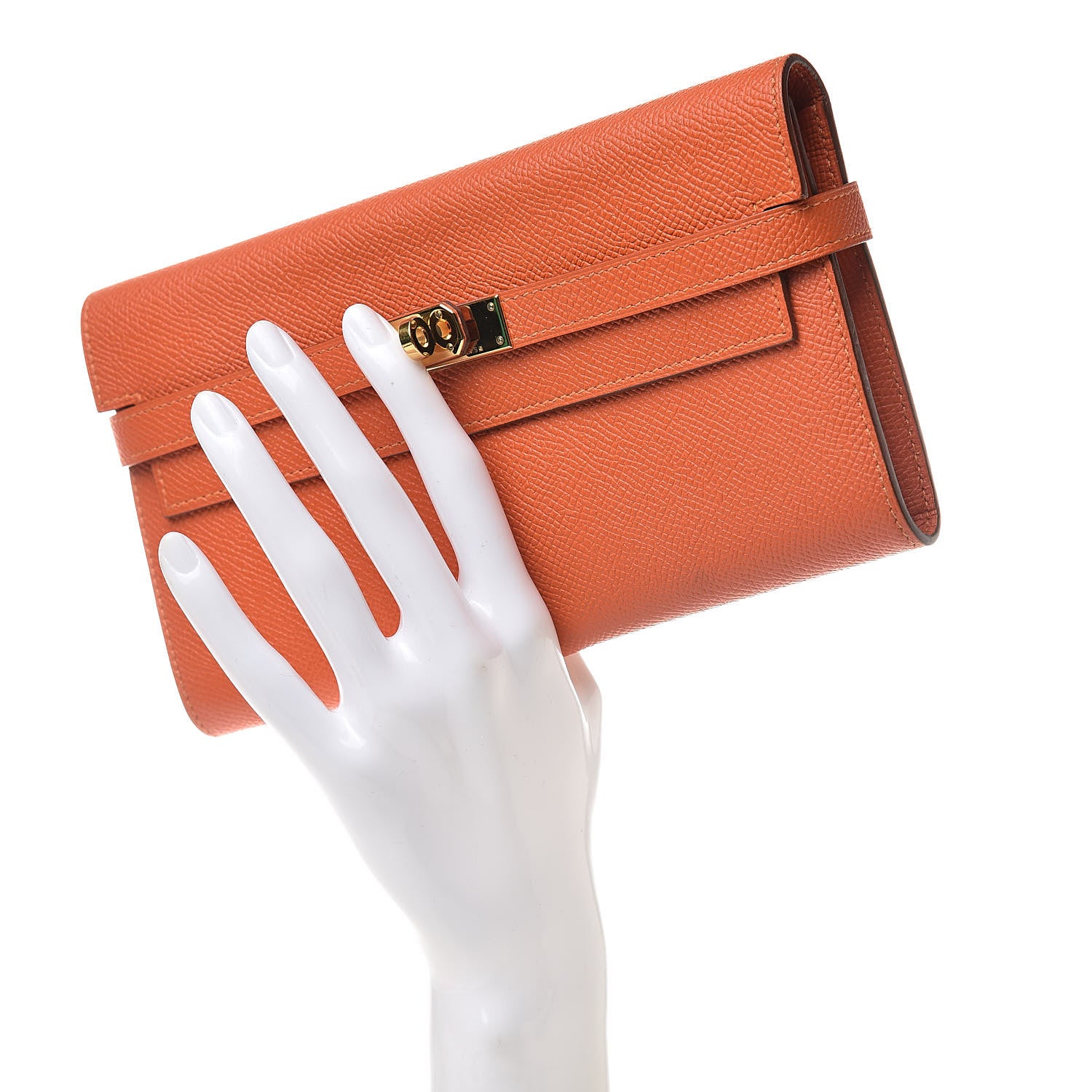 Hermes Epsom Kelly Longue Wallet Feu 2 of 8