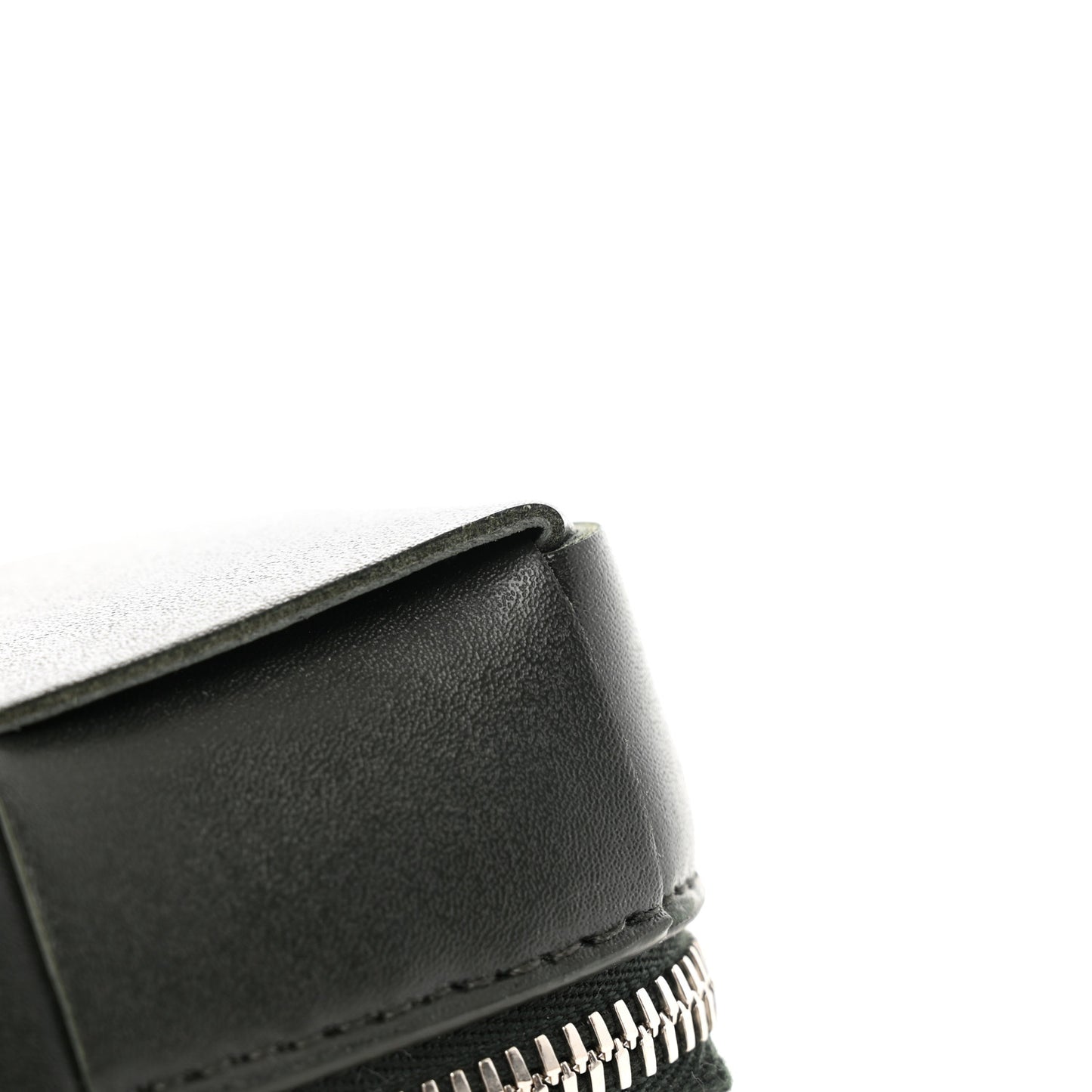 Nappa Maxi Intrecciato Cassette Wristlet Pouch Dark Moss