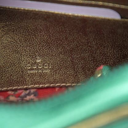 Gucci Laminated Nappa Trapuntata Mini Zumi Dome Shoulder Bag Rosso Jasmine Green Rame 6 of 10