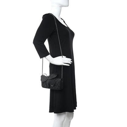Chanel Lambskin Quilted Butterfly Clutch With Chain Black 2 of 14