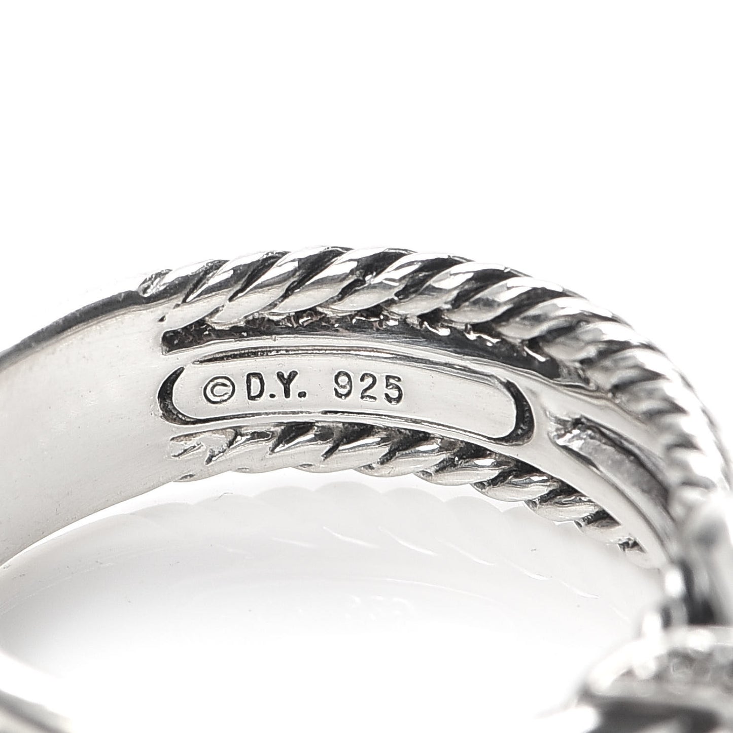 Sterling Silver Diamond X Crossover Ring 54 7