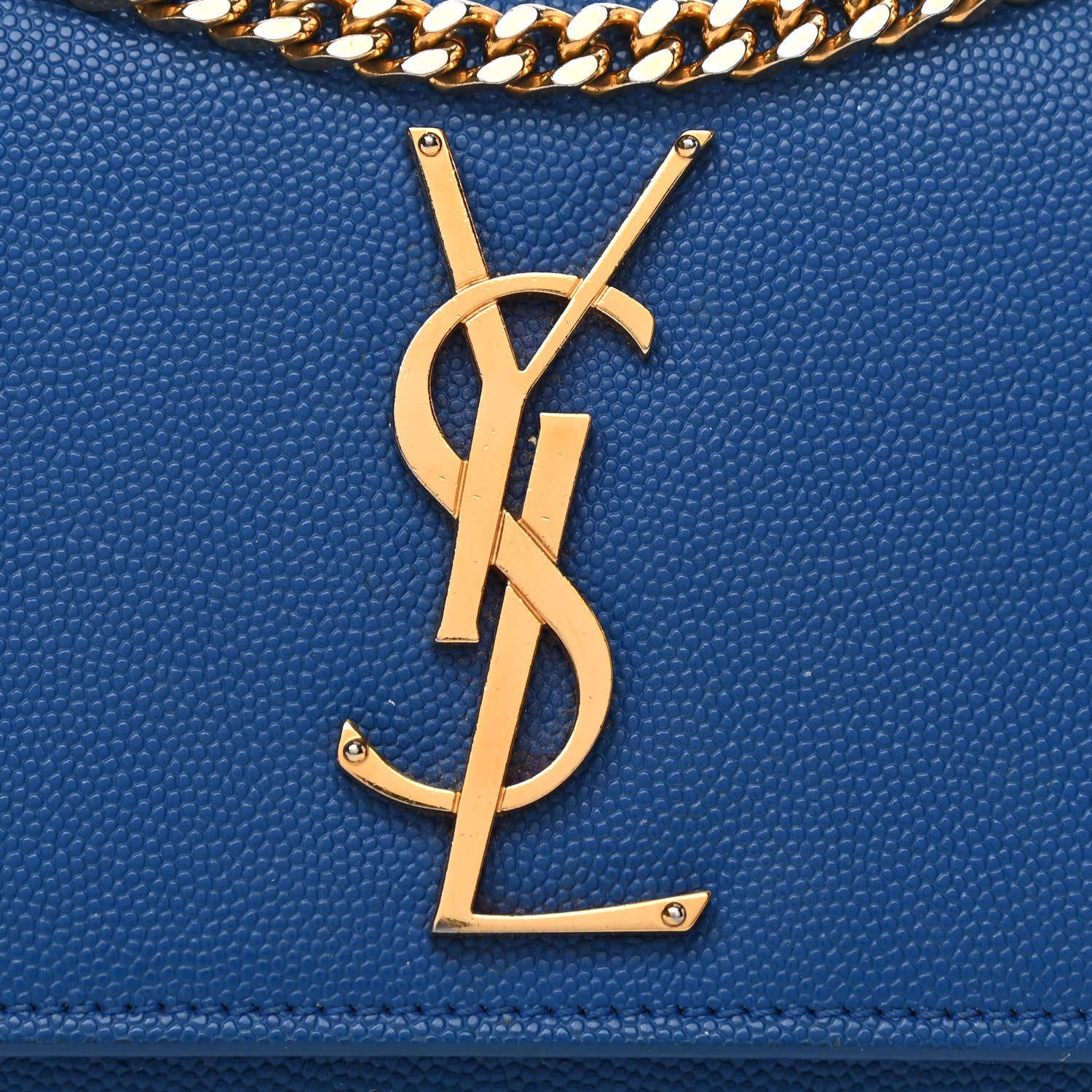 Saint Laurent Grain De Poudre Small Classic Monogram Kate Satchel Royal Blue 8 of 13