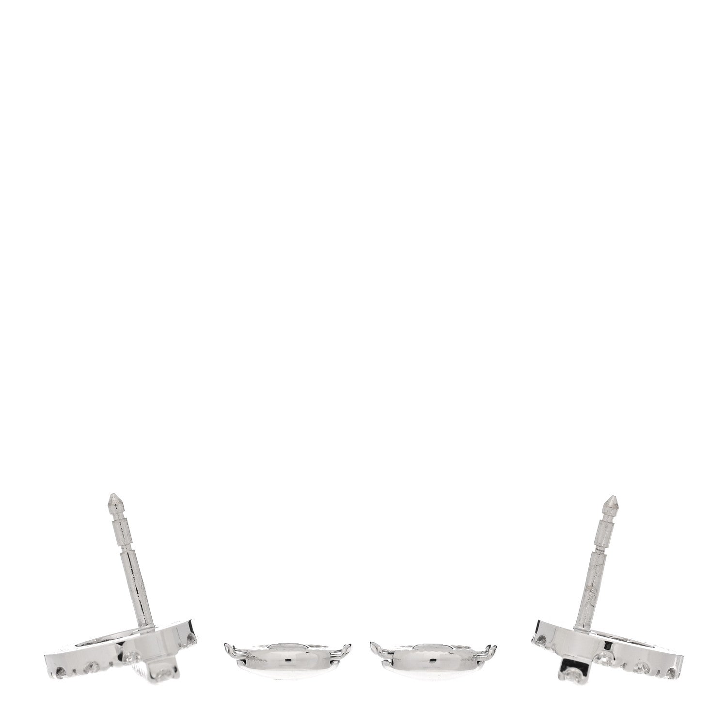 Hermes 18K White Gold Diamond Finesse Earrings 3 of 5