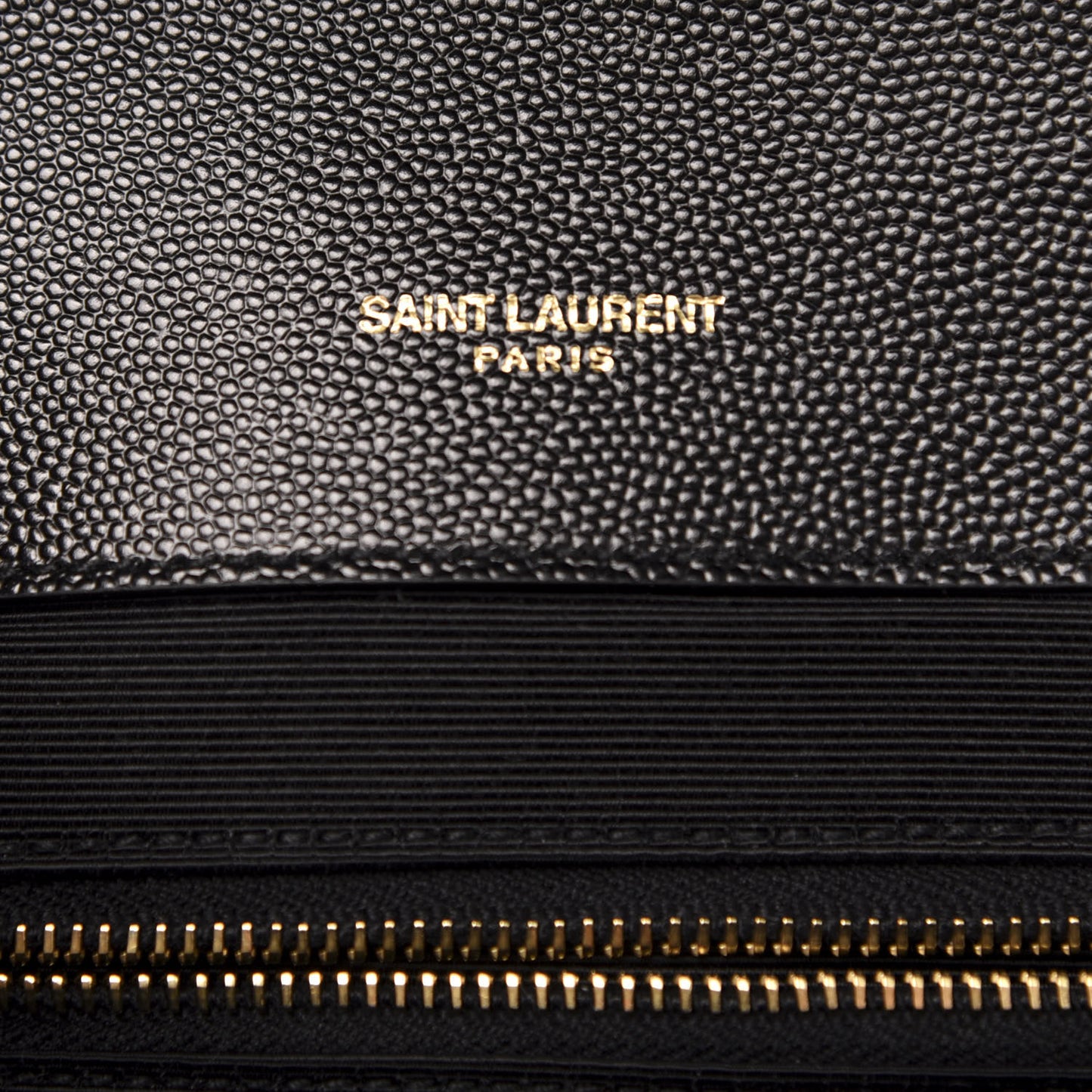 Grain De Poudre Textured Mixed Matelasse Large Triquilt Monogram Satchel Black