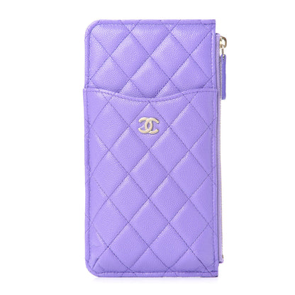 Chanel Caviar Quilted Classic iPhone Pouch Purple 1 of 8