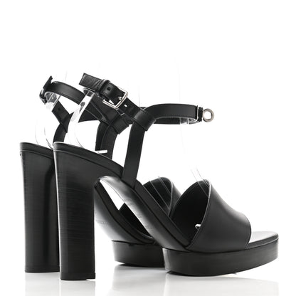 Hermes Calfskin Elancee 90 Sandals 36.5 Black 4 of 10