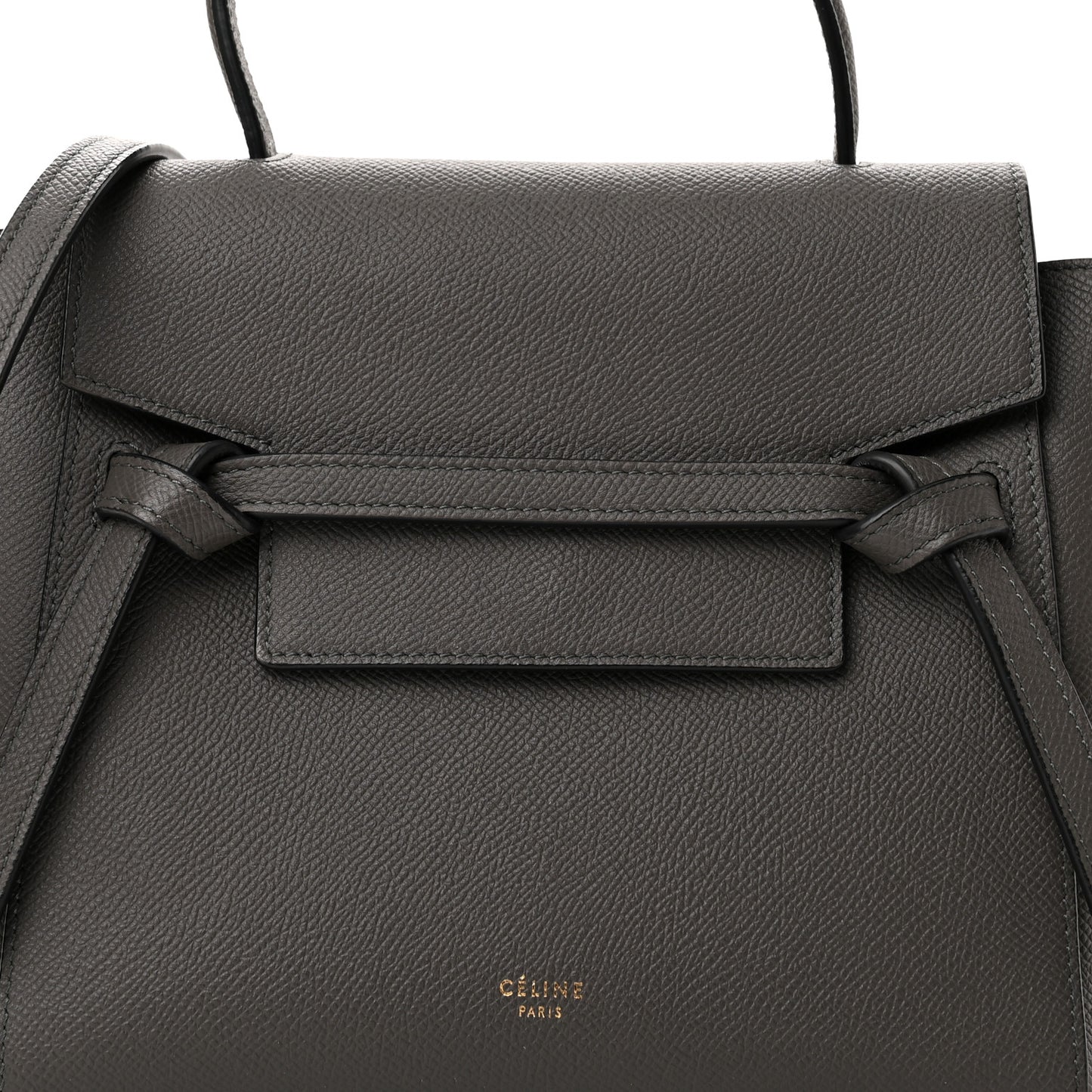 Grained Calfskin Nano Belt Bag Grey