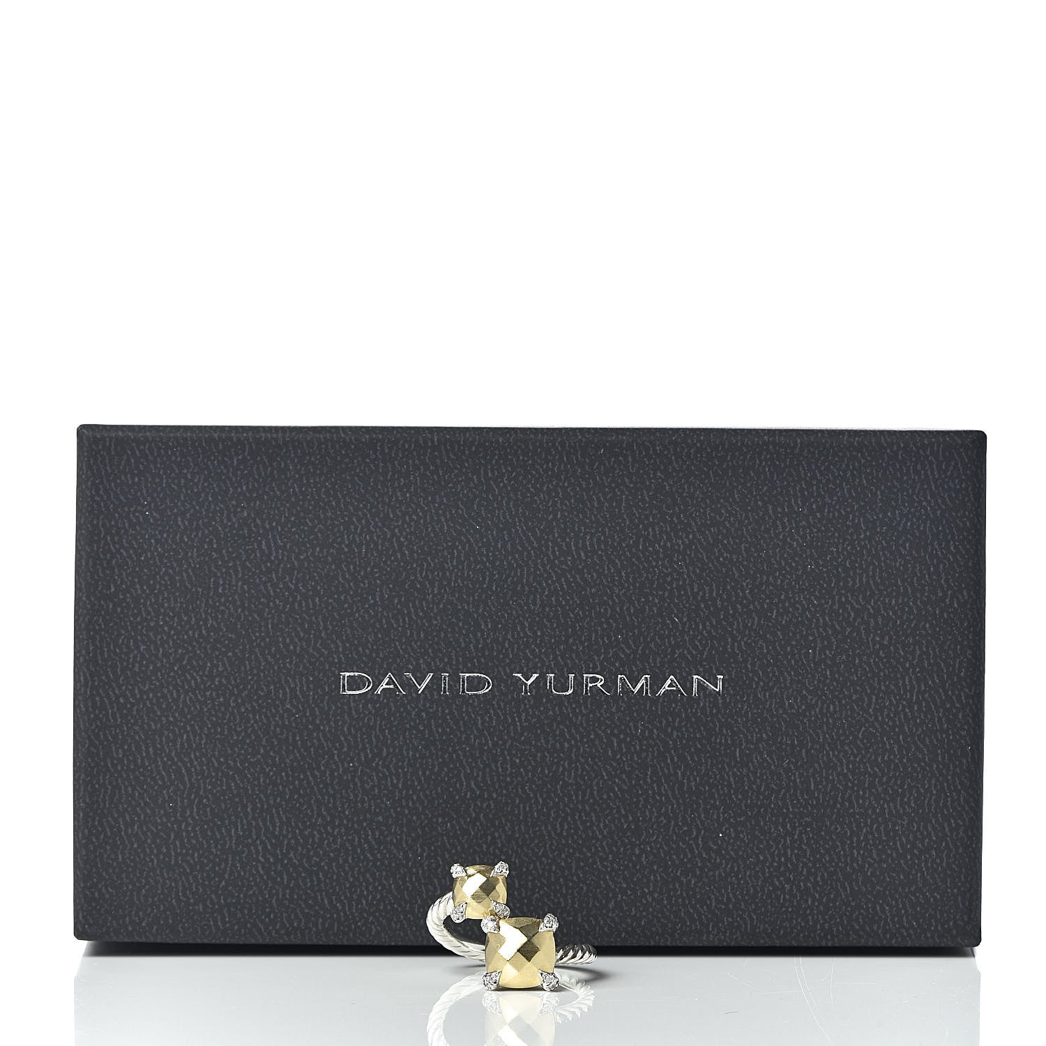 David Yurman Sterling Silver 18K Yellow Gold Diamond Chatelaine Bypass Ring 51 5.75 6 of 6