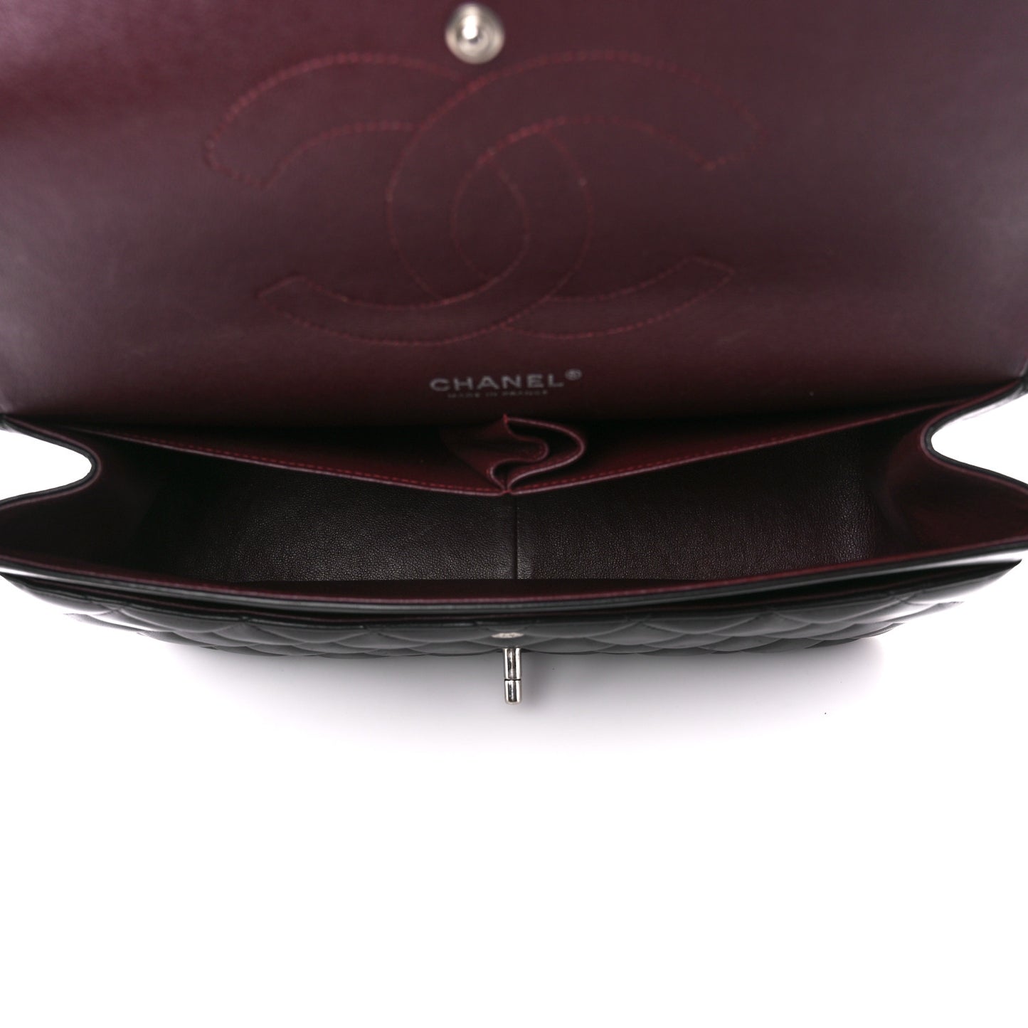 Lambskin Quilted Jumbo Double Flap Black