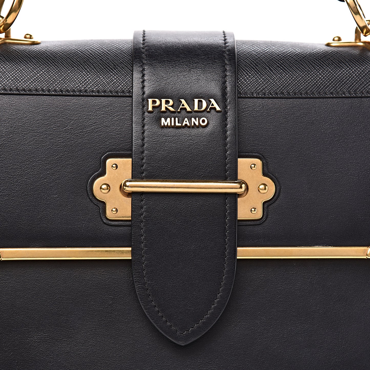 City Calfskin Saffiano Cahier Top Handle Bag Black