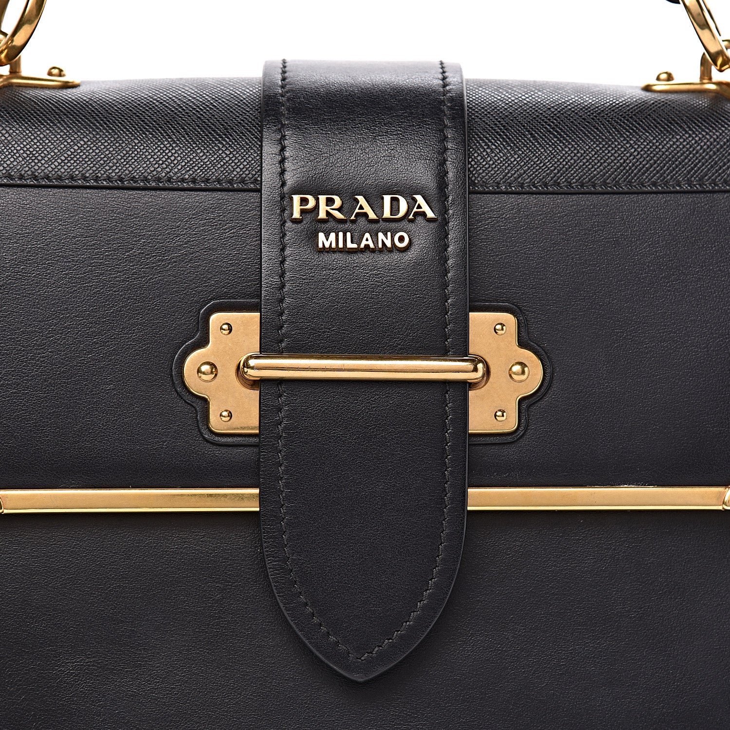 Prada City Calfskin Saffiano Cahier Top Handle Bag Black 12 of 12