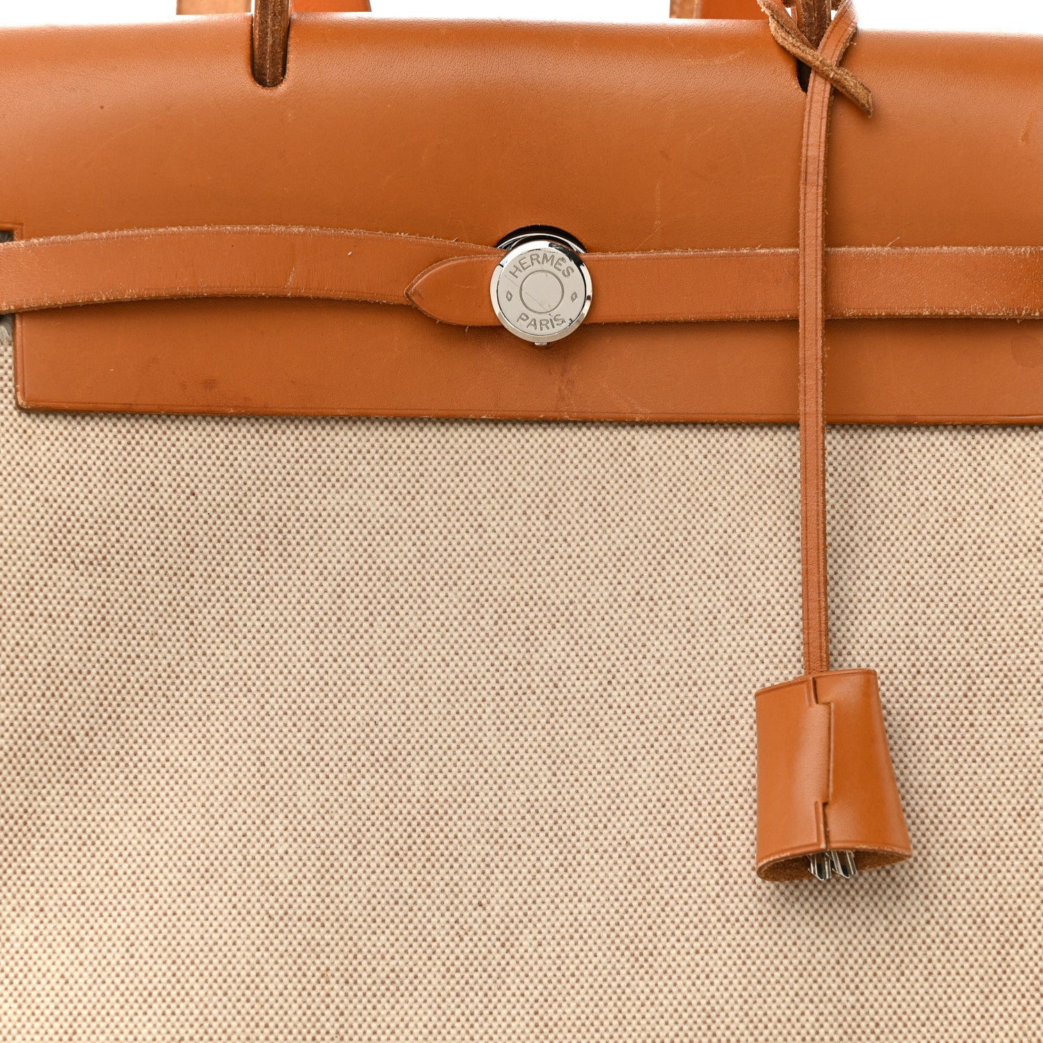 Hermes Toile Vache Calfskin Herbag 30 PM Backpack Natural 9 of 18