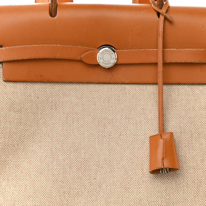 Hermes Toile Vache Calfskin Herbag 30 PM Backpack Natural 9 of 18