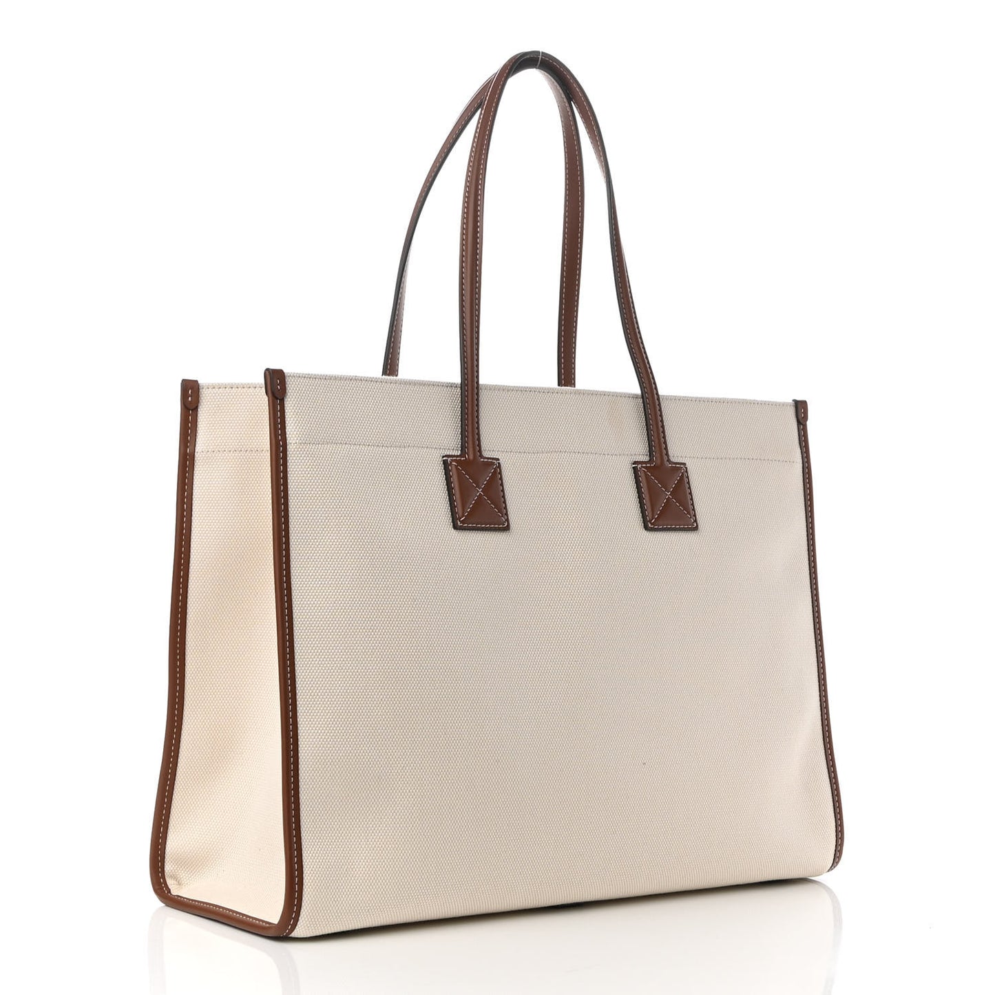 Canvas Smooth Calfskin Medium Two Tone Freya Tote Brown